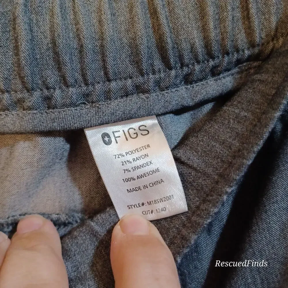 Mens FIGS Heather Grey Tansen Scrub Pants Medium